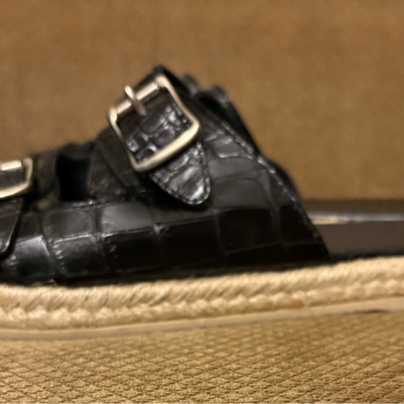 Pre-owned authentic Saint Laurent black double stray espadrilles - Picture 3 of 13